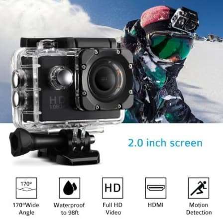 Waterproof HD Sports Camera 1080P