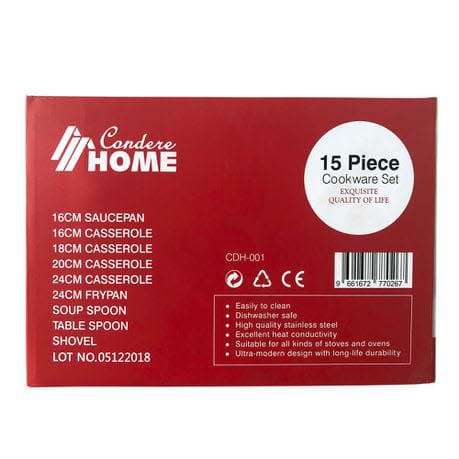 Condere Home CDH-001 15 Piece Cookware Set
