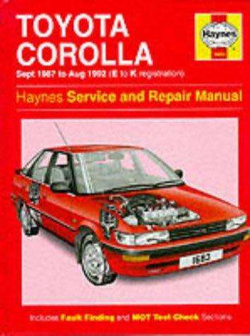 Toyota Corolla 1987-92 Service and Repair Manual (Hardcover)