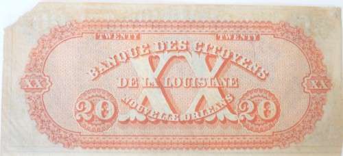 The Citizens' Bank of Louisiana, $20 (1857)