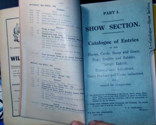 Witwatersrand Agricultural Society Programme 1935