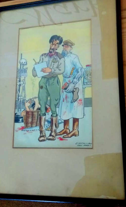 Italian Field Surgical Hospital 1941-Original Cartoon