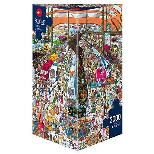 HEYE TRAIN STATION SCHONE TRIANGULAR PUZZLE (2000-PIECE, MULTI-COLOUR)