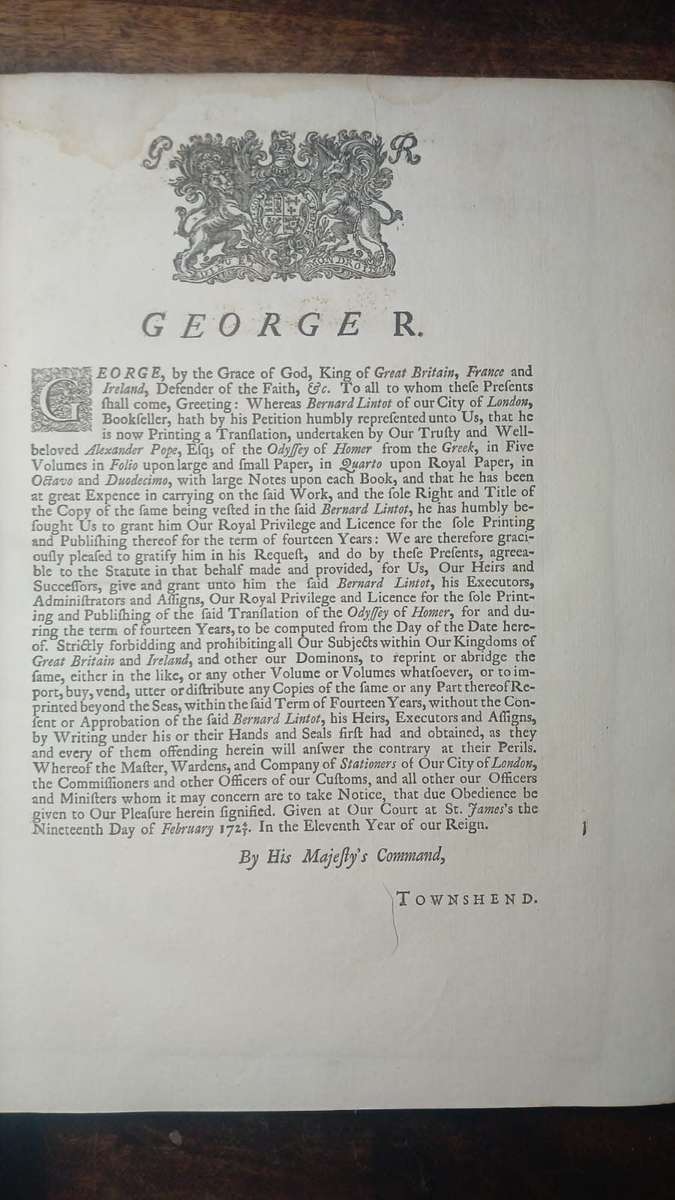 The Odyssey of Homer - 1726