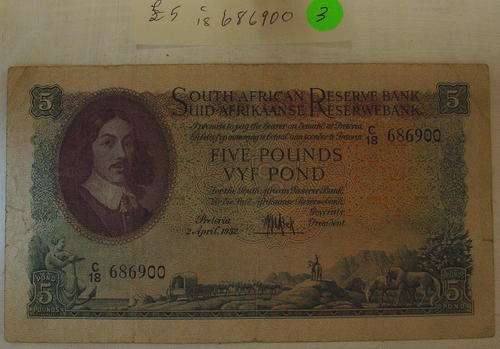 S.A. 5 POUND NOTE MH de KOK C/18 686900