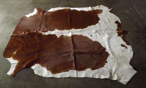 A brown and white Nguni skin