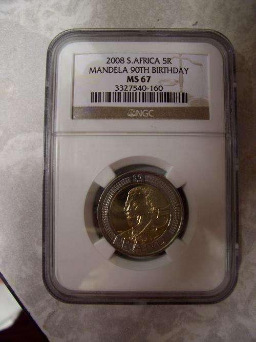 Mandela 2008 90th Birthday MS67 - a very high quality coin.  Speed delivery included.