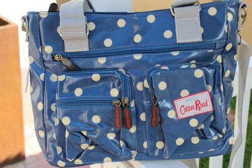 Original Cotton Road Handbag - Blue Polkas