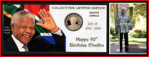 * In Memory of Nelson Mandela** 2008 Nelson Mandela Birthday R5 Coin Pack + Stamp- Get Yours Now !!!