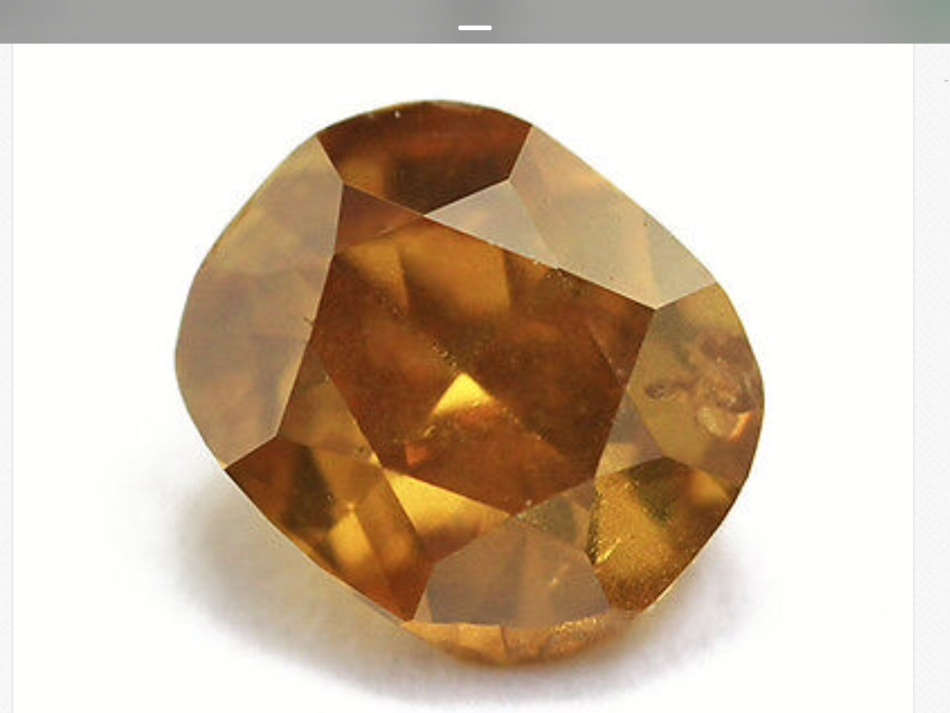 0.41 Carat Fancy Deep Brown Orange Diamond Natural Untreated Color Loose Cushion