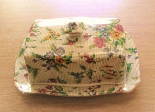 Royal Winton Queen Anne Chintz Butter Dish and Cover, 2995, c.1936, England, Excellent