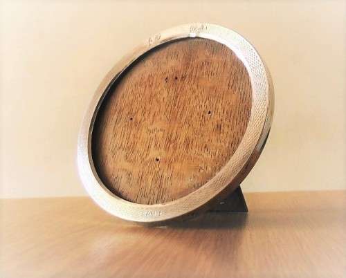 Antique Sterling Silver Circular Photograph Picture Frame, c.1915, Chester, England, EUC