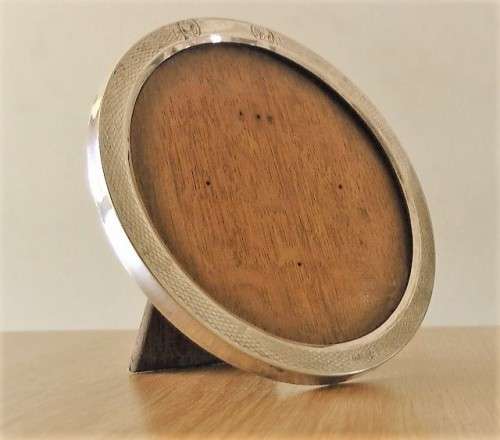 Antique Sterling Silver Circular Photograph Picture Frame, c.1915, Chester, England, EUC