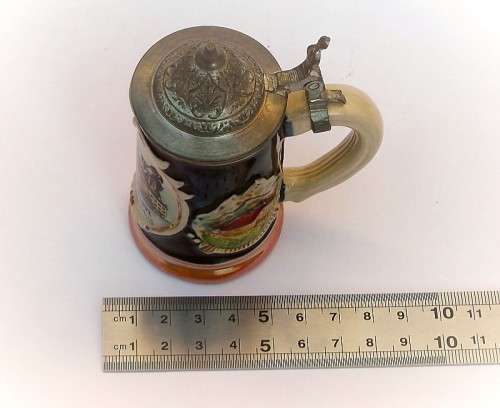 Vintage Reinhold Merkelbach Beer Stein Munchen Miniature Ceramic Pottery Stoneware Shot Mug, EUC