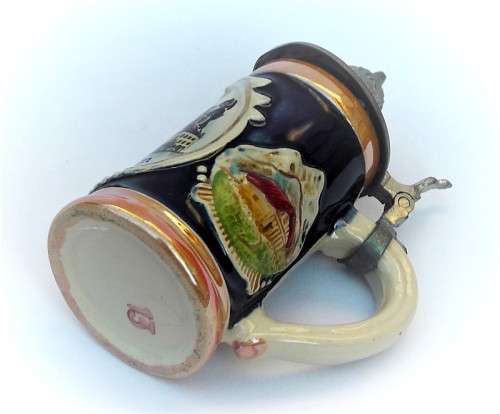 Vintage Reinhold Merkelbach Beer Stein Munchen Miniature Ceramic Pottery Stoneware Shot Mug, EUC