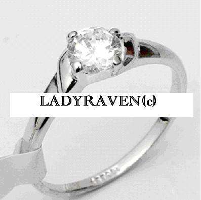 **17.5mm** 18k White GP 5.5mm CZ Engagement Ring
