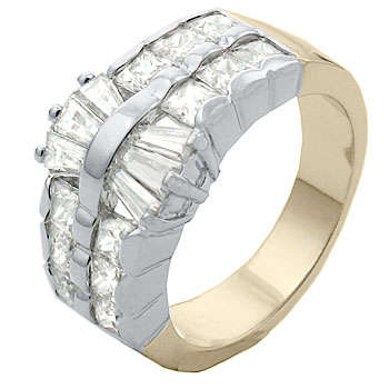 Size 8 Highest Quality 14k Gold Plated Womens Ring with Simulated Diamond