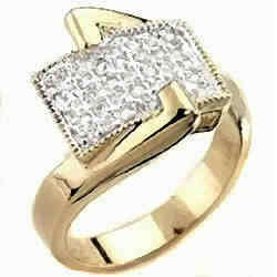 (Size 7) 14K Gold Plated Fashion Ring with Swarovski Austrian Crystal/s
