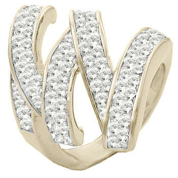 (Size 5) 14K Gold Plated Fashion Ring with Swarovski Austrian Crystal/s