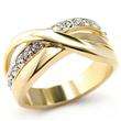 (Size 7) 14K Gold Plated Fashion Ring with Swarovski Austrian Crystal/s