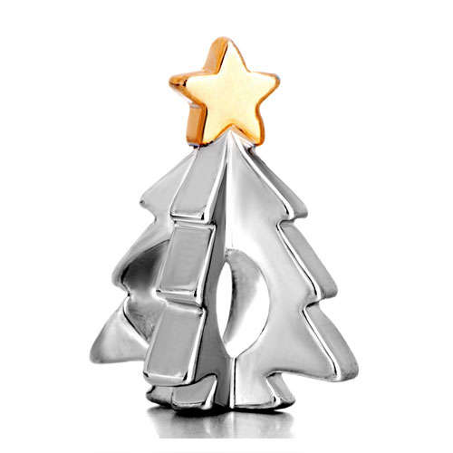 **IN STOCK**Pugster Christmas Tree All Brands Two Tone Charms Fit Pandora