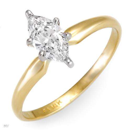***R58 400.00***Irresistible Solitaire Ring With 0.50ctw Genuine Marquise Cut Diamond Made of 14K