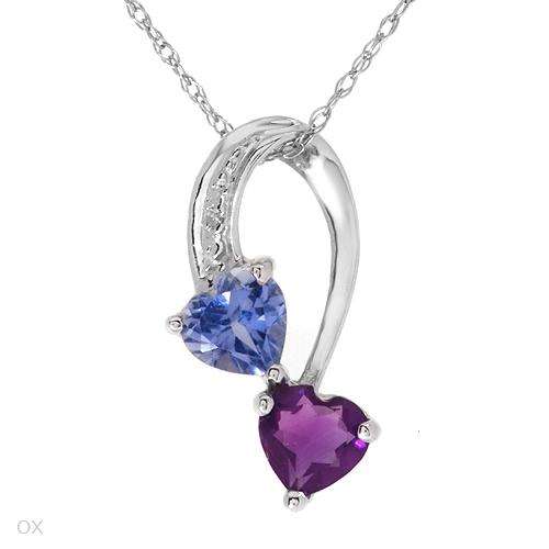 **R3 000.00**Necklace With 0.91ctw Precious Stones - Genuine Diamond,Tanzanite and Amethyst