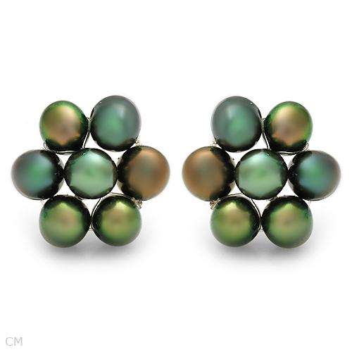 ***R1 700.00 ***Attractive Earrings Genuine 4.0-4.5mm Cultured Freshwater Pearls 14K Yellow gold