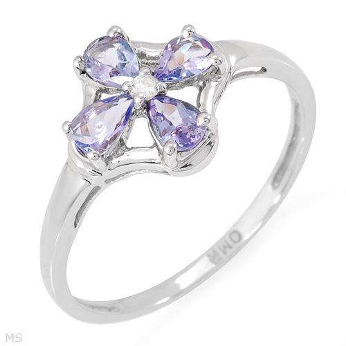 **R4 700.00**Nice Ring With 0.55ctw Precious Stones - Genuine Diamond and Tanzanites in gold