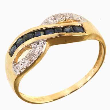 **R7 000.00**10KT GOLD DESIGNER SAPPHIRE AND DIAMOND RING
