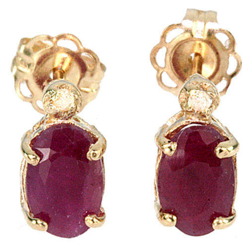 **R1 900.00**10KT YELLOW GOLD RUBY AND DIAMOND EARRINGS