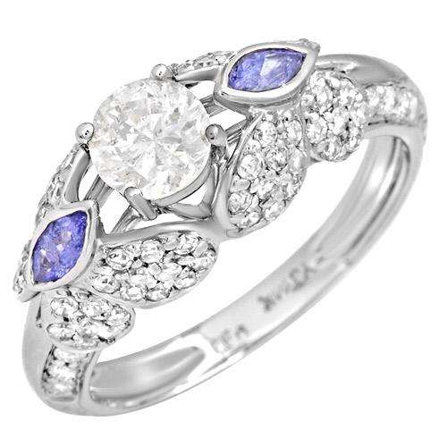 **R78 000.00**Dazzling Ring With 1.45ctw Precious Stones - Genuine Clean Diamonds and Tanzanites