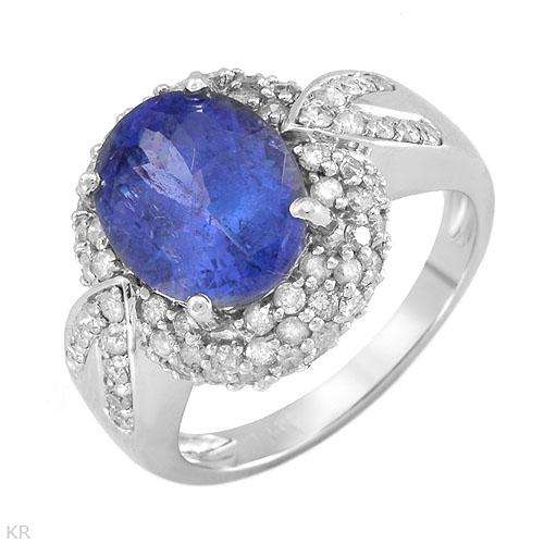**R107 000.00**Ring With 5.32ctw Precious Stones - Genuine Diamonds and Tanzanite in white gold