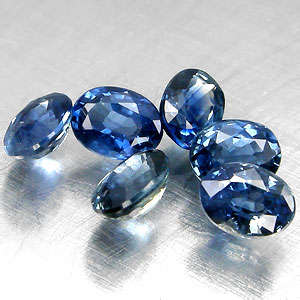 TWINKLING! OVAL LOT CORN FLOWER BLUE SAPPHIRE 1 SET = 1.00CTS, THERE ARE 7 IN A SET