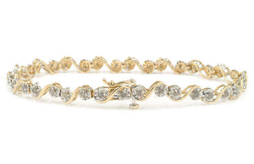 ***R36 500.00***1.00 CT YELLOW GOLD NATURAL DIAMOND TENNIS BRACELET NEW