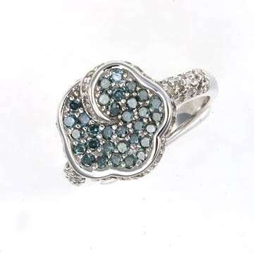 **R33 800.00** 1.5 ctw. Blue & White Diamond 10K White Gold Ring