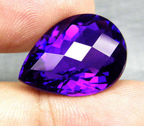 ***R12 000.00 ** 20.66ct Incredible Pear Top Deep Purple Amethyst