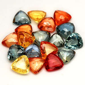 5.14 CT. GLISTENING! Trillion Set Fancy Color Sapphire