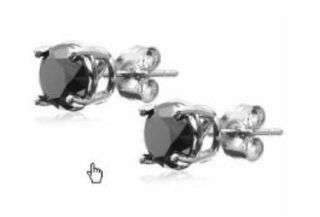 **R700.00**.60ct Sapphire Stud Earrings set in 14 Karat White Gold
