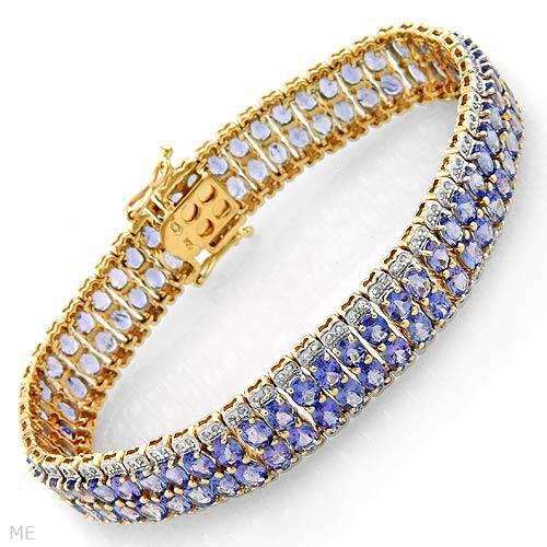 **R140 000.00***Bracelet With 18.98ctw Diamonds and Tanzanites Crafted in Yellow Gold