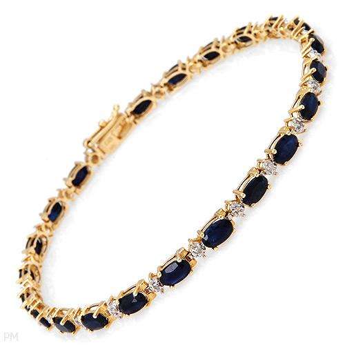**R9 000.00***Bracelet With 5.55ctw Diamonds and Sapphires Made in 14K Yellow Gold