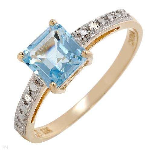 **R3 000.00**Ring With 1.30ctw Precious Stones - Genuine Diamonds and Topaz in Two tone Gold- Size 7