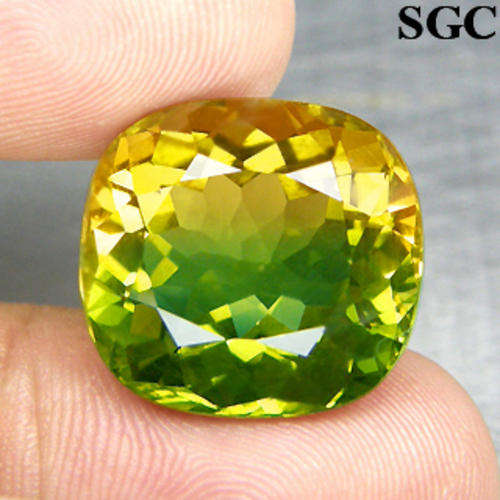 **R5 000.00**20.87ct Incredible Cushion Green&Yellow Citrine NR