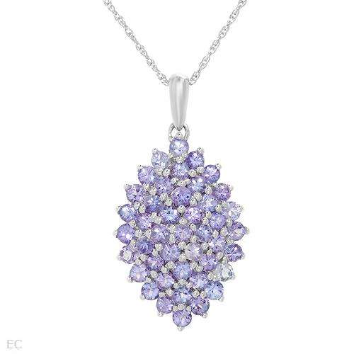 **R3 800**Attractive Brand New Necklace With 2.00ctw Genuine Tanzanites Made of White Gold Length 18