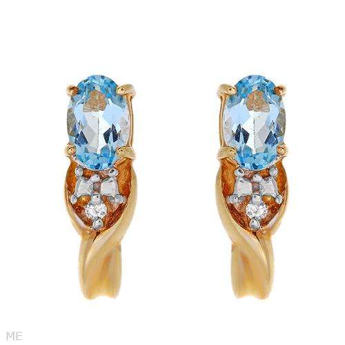 ***R1 000.00***Brand New Earrings With 1.11ctw Precious Stones - Genuine Diamonds and Topazes