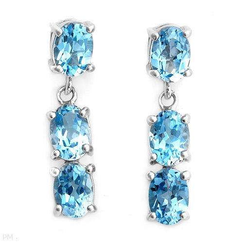 **R3500.**Earrings With 6.00ctw Genuine Topazes Made in 925 Sterling silver. Total item weight 5g