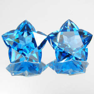 **R7 000.00**43.00CT PAIR OF GLEAMING STAR CUT LONDON BLUE TOPAZ