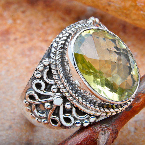 36CTTW CITRINE .925 SILVER RING SIZE 8 3/4