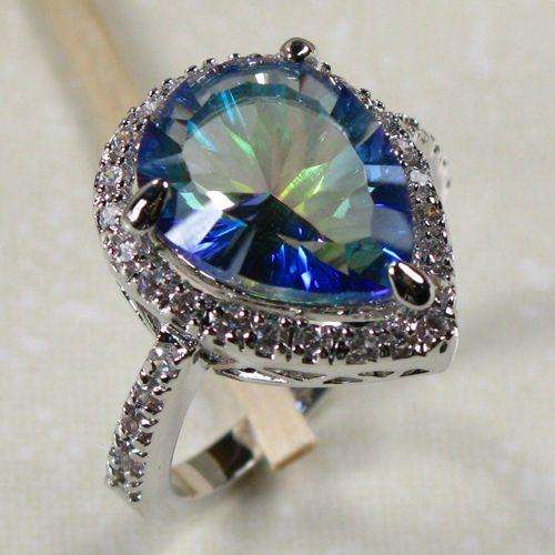 10ctw MYSTIC TOPAZ 925 STERLING SILVER JEWELRY RING #7