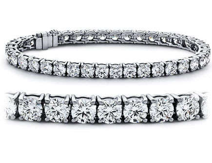 **R190 000.00***AGI CERTIFIED***5.20CTS 14K WHITE GOLD DIAMOND TENNIS BRACELET E/VS1